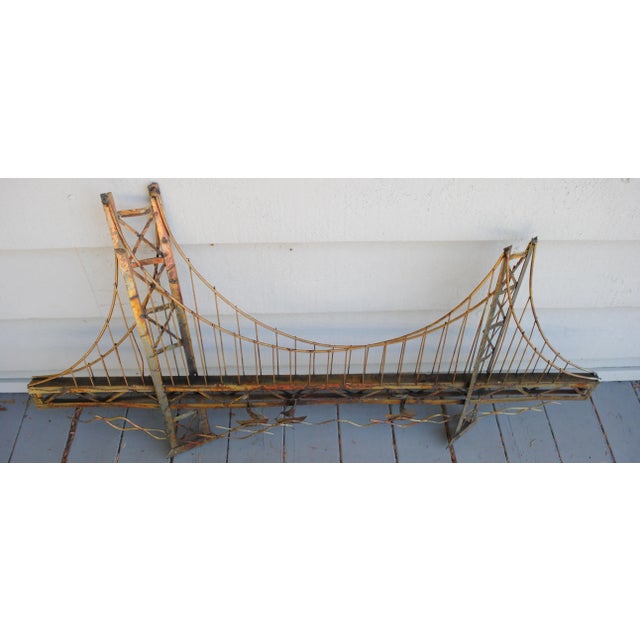 Mid Century Brutalist Metal Bridge Wall Sculpture For Sale - Image 9 of 9