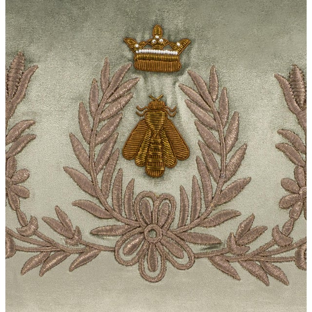 2020s Regina Silk Velvet Embroidered Throw Pillow Cover, 12 X20 For Sale - Image 5 of 6