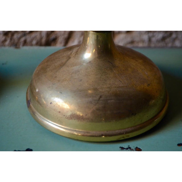 Boho Chic Golden Metal Candleholders, 1940s, Set of 2 For Sale - Image 3 of 8