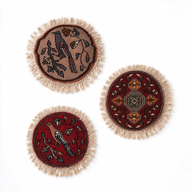 Small Middle Eastern Round Rugs, 1970s, Set of 3 For Sale - Image 10 of 10