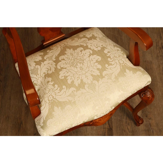 Late 20th Century Italian Baroque Style Set of Eight Inlaid Olive Wood Dining Chairs For Sale - Image 5 of 18
