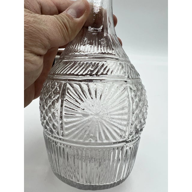 Early Blown Pressed Flint Glass Bar Bottle, Boston and Sandwich Glass Co. Circa 1830's Attributed to Boston and Sandwich...