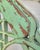 Vintage Distressed Green Brown Fretwork Upholstered Brunschwig Fils Yellow Floral Side Chairs- A Pair For Sale In West Palm - Image 6 of 15