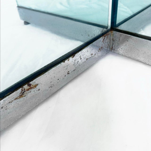 Mid 20th Century 1970s Steve Chase Vintage Crackled Glass Coffee Table For Sale - Image 5 of 5