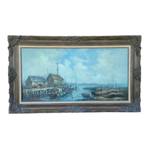 Original Signed Haywood Seascape Landscape Oil Painting