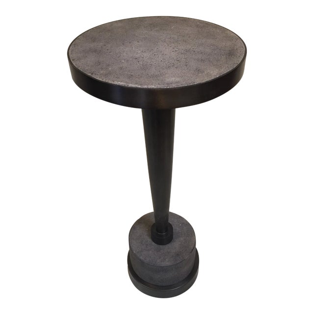 Industrial Concrete Side Table For Sale