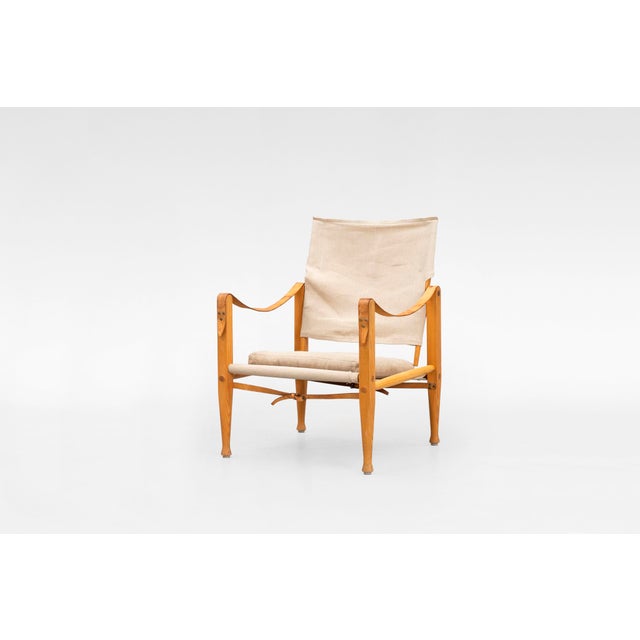 Vintage Canvas Safari Lounge Chair by Kaare Klint for Rud Rasmussen, 1960s For Sale - Image 6 of 6