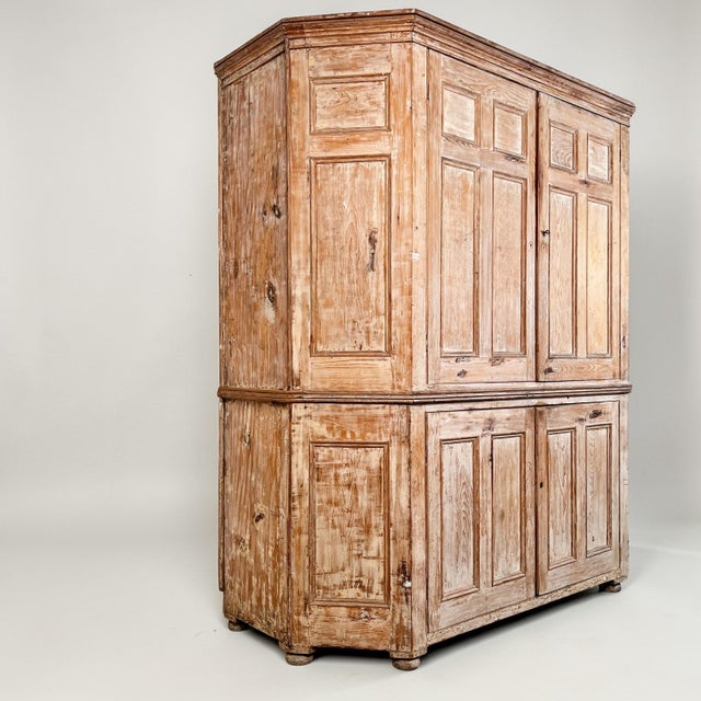 Large Antique Stripped Pine Housekeepers Cabinet, 1800s For Sale - Image 11 of 11