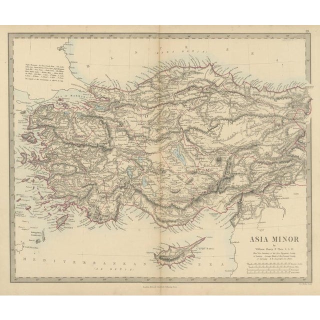 Antique Map of Asia Minor and Cyprus by William Henry F. Plate, 1858 For Sale - Image 9 of 9