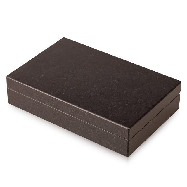 Vintage Italian Nero Granite Stone Box, 1960 For Sale - Image 9 of 9