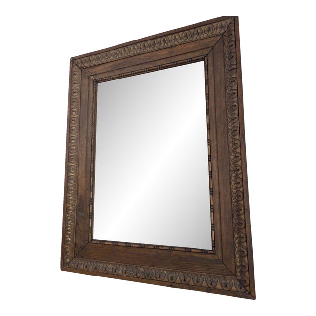 Large Carved Wooden Mirror For Sale