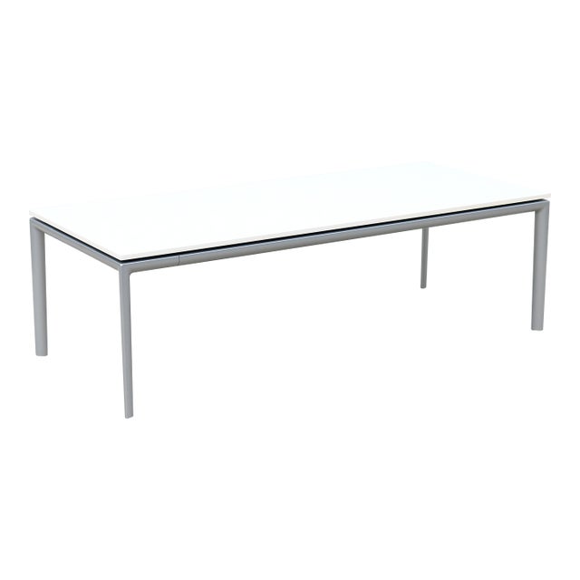 Modern Chris Adamick for Allsteel Parallel Rectangular White Top Coffee Table For Sale