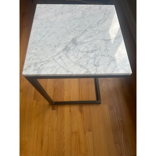 Contemporary Parsons Marble Side Table For Sale - Image 3 of 6