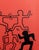 1990s Abstract Keith Haring Style Acrylic on Canvas Red Painting For Sale - Image 7 of 12