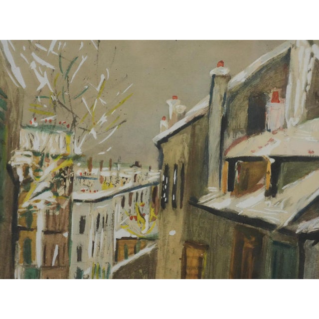 Maurice Utrillo, Montmartre, Rue du Mont-Cenis sous la neige, Lithograph For Sale - Image 4 of 8