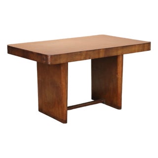 Vintage Burl Veneer Wood Table, 1940s For Sale