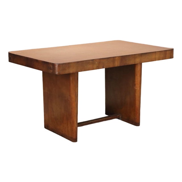 Vintage Burl Veneer Wood Table, 1940s For Sale