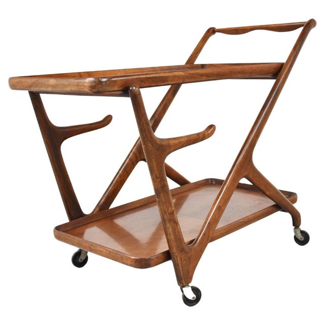 Vintage Italian Serving Trolley attributed to Cesare Lacca, 1950s For Sale - Image 14 of 14