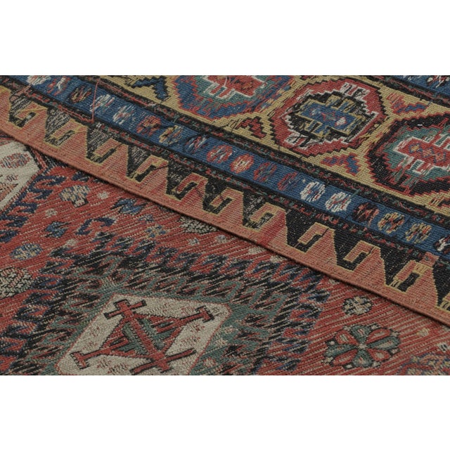 Textile Antique Persian Soumak Dragon Rug in Red With Geometric Patterns - Rug & Kilim For Sale - Image 7 of 7