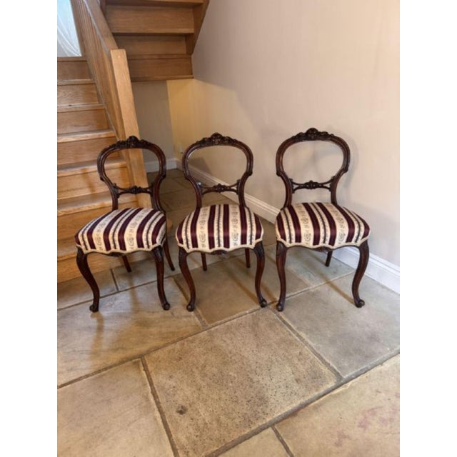 19th Century Antique Victorian Walnut Dining Chairs, 1860, Set of 6 For Sale - Image 5 of 7