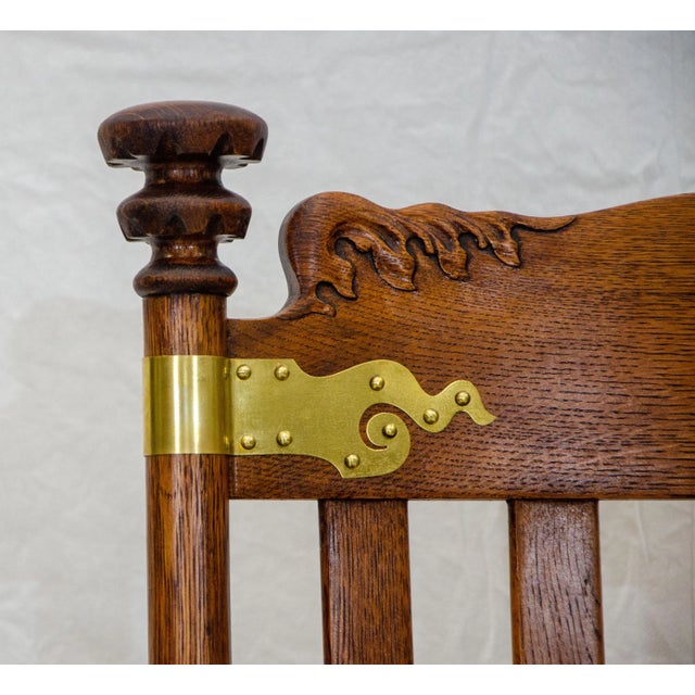 Vintage Quarter Sawn Oak Armchair For Sale - Image 10 of 13