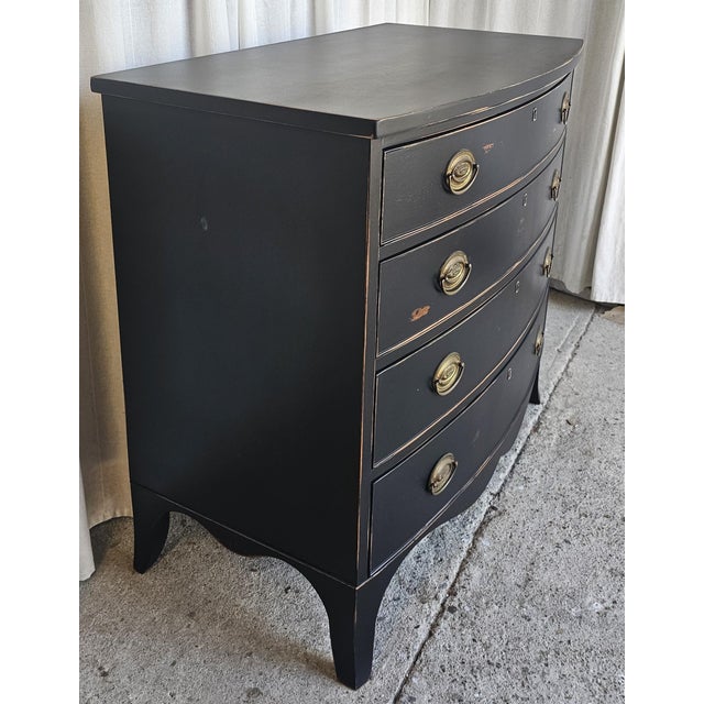 Black Vintage Chest of Drawers, Distressed For Sale - Image 4 of 11