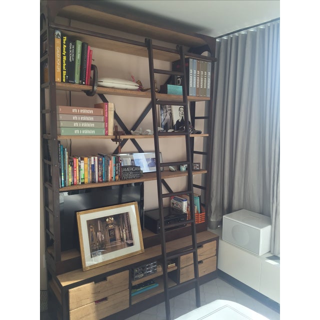 Restoration Hardware Bookcase & Ladder Chairish