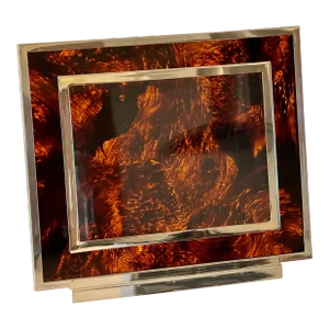 1970’s Taitu, Italy Faux Tortoise Lucite Photo Frame