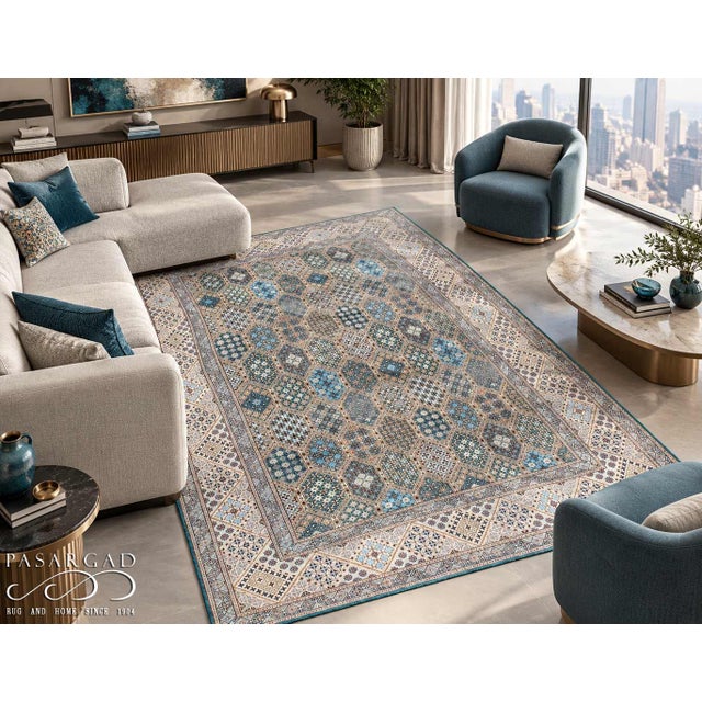 Pasargad DC Fine Handknotted Nain Silk & Wool Rug For Sale - Image 4 of 4