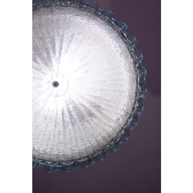 1960s Italian Blue Glass Ceiling Fixture by Barovier & Toso, Murano, 1960 For Sale - Image 5 of 12