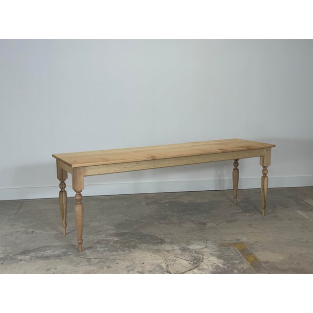 2020s Birds Eye Maple French Harvest Table For Sale - Image 5 of 5