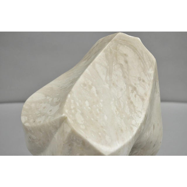 Stone Morton Gaffin Untitled 1992 Modernist Carved White Alabaster Abstract Sculpture For Sale - Image 7 of 11