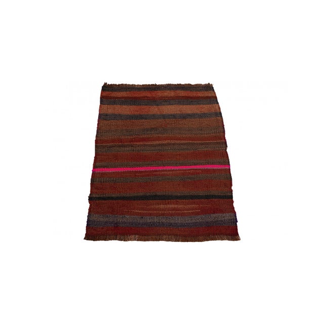 Handwoven vintage decorative mini wool rug from Kars region of Tukey. Approximatelly 45-55 years old. In very good...