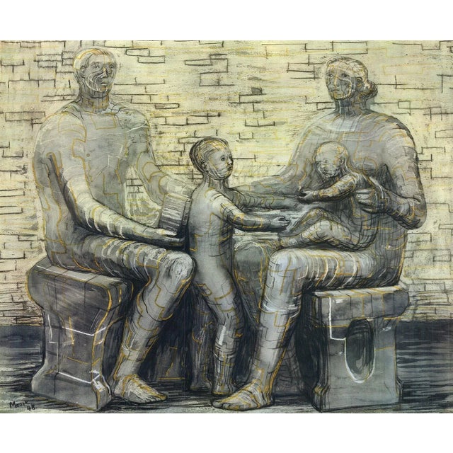 Artist: Henry Moore Title: Family Group Year: 1992 Signed: No Medium: Offset Lithograph Paper Size: 22.5 x 28.5 inches (...