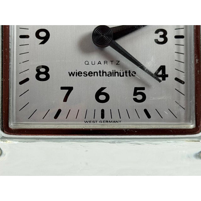 Postmodern Crystal Wiesenthalhutte Table Clock, 1980s For Sale - Image 4 of 8