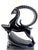 A bold and sculptural ram figure rendered in a high-gloss black finish, capturing the strength and elegance of Art Deco...