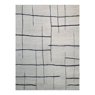 1990s Handwoven Moroccan Area Rug 9x12 For Sale