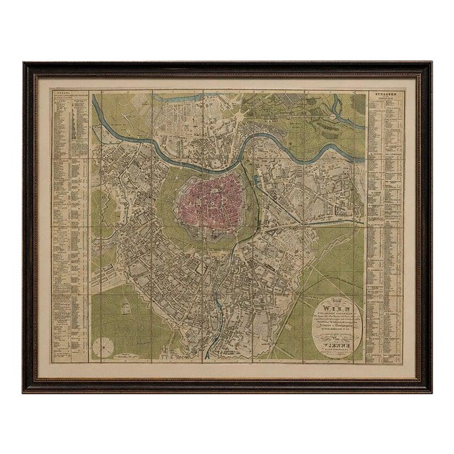 Antique Map of Vienna, 1839 For Sale