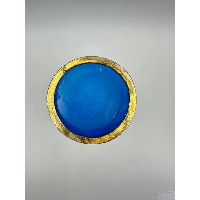 Blue Charles X Two-Handled Vase in Opaline and Gilded Bronze For Sale - Image 8 of 13