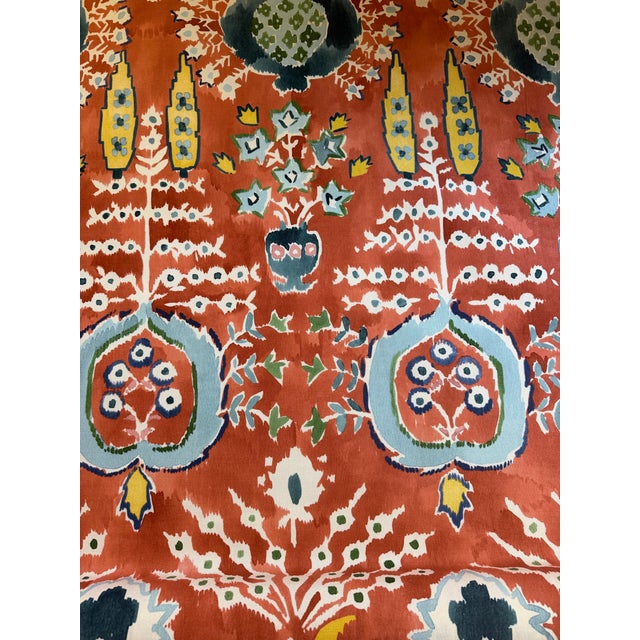 Traditional Thibaut F916243 Mendoza Suzani Coral Fabric 8 Yards For Sale - Image 3 of 7