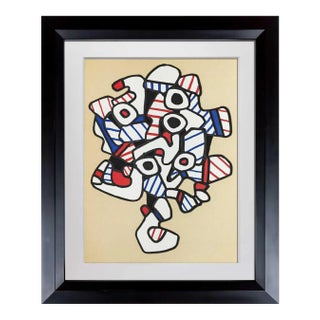 Abstract Jean Dubuffet Lithograph Limited Edition Velin Maroquin Paper For Sale
