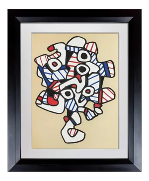 Abstract Jean Dubuffet Lithograph Limited Edition Velin Maroquin Paper
