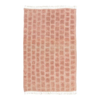 Embossed Square Hand-Knotted Moroccan Wool Rug | 8'11" X 5'7" | One of a Kind For Sale