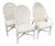 Boho Chic Wavy Pencil Reed and Rattan Dining Arm Chairs - Set of 4 For Sale
