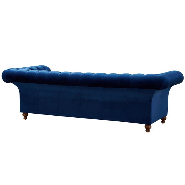Blue Peyton Sloped Arm Chesterfield Sofa - Blue Velvet For Sale - Image 8 of 8