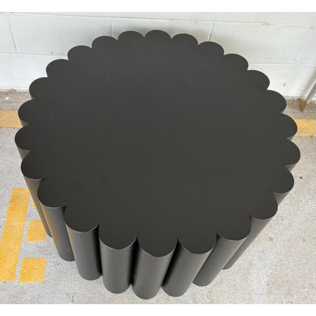 Noir Noir Company Modern Black Steel Scalloped Rose Coffee Table For Sale - Image 4 of 4