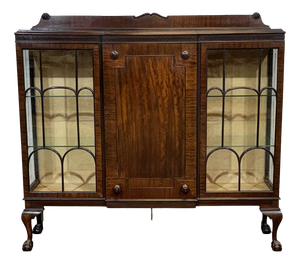 Chippendale Style Mahogany 3-Door Display Cabinet, Early 20th Century