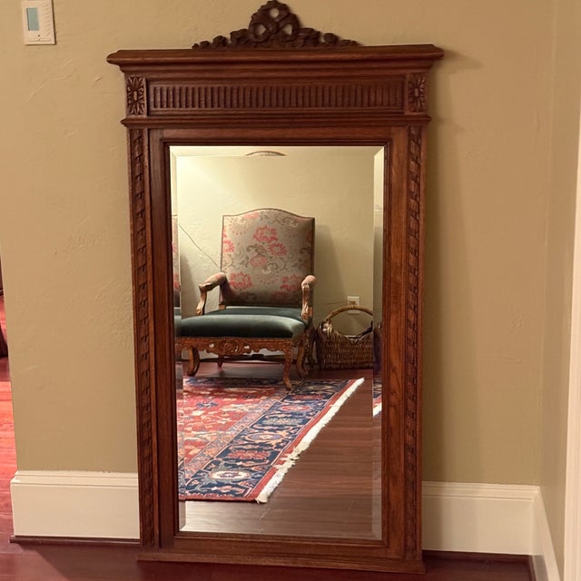 Large Scale Renaissance Revival Antique Mirror Believed to be made from walnut, this grand mirror makes a statement with...