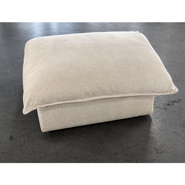 2020s Montauk "Jill" Armless Chair in Light Cream Off-White Velvet For Sale - Image 5 of 8