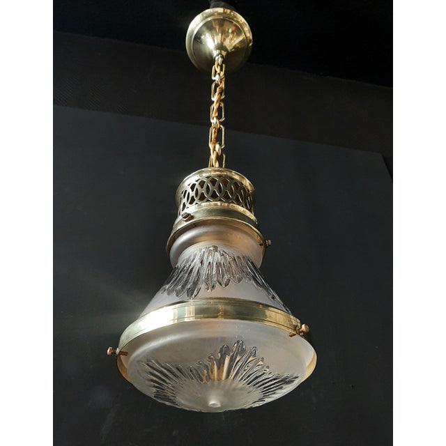 Metal Small Pendant Light from Holophane, 1920s For Sale - Image 7 of 13